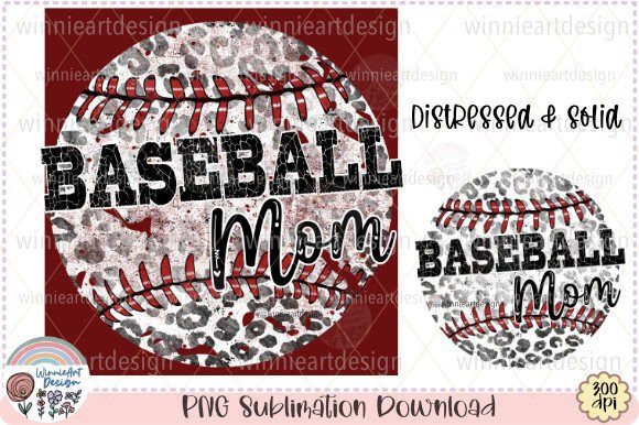 Baseball Mom Leopard Grunge: Graphics for T-Shirt Designs