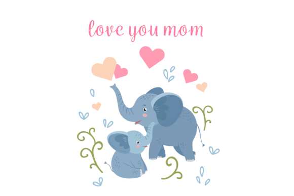 Love Mom Card: Graphics & Illustrations for Branding