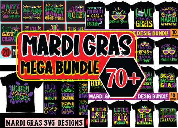 Mardi Gras SVG Designs Mega Bundle: Graphics & T-Shirt Designs