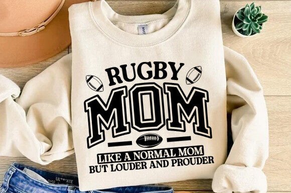 Rugby Mom PNG: Varsity Graphics for T-Shirt Designs